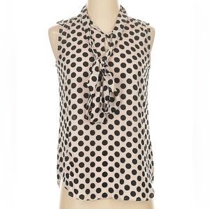 J. Crew drape tie-neck sleeveless top in polka-dot print